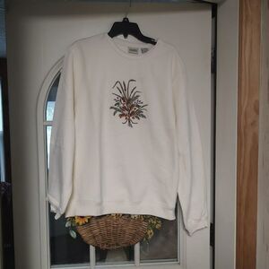 New Classic Elements Cream Bouquet Sweatshirt Top Size Women's XL 18